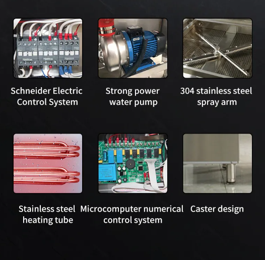 220v Industrial Commercial Dishwasher Machine Ultrasonic Automatic CE